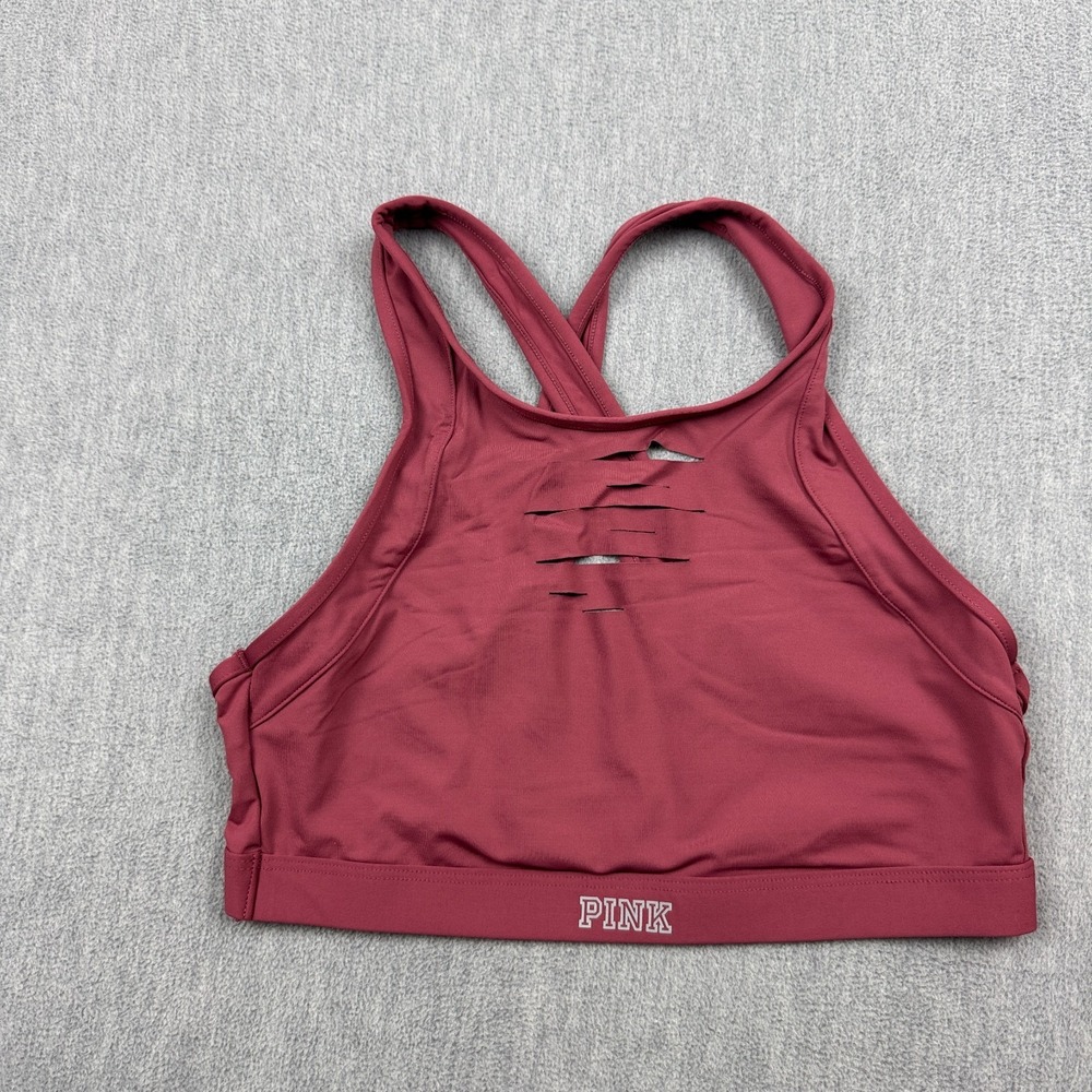 Pink Victoria's Secret Sports Bra Womens Small‎ Red Ultimate Unlined Yoga Gym